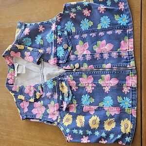 ADORABLE VINTAGE SWAT FLOWER ZIP UP  BOHO HIPPIE VEST